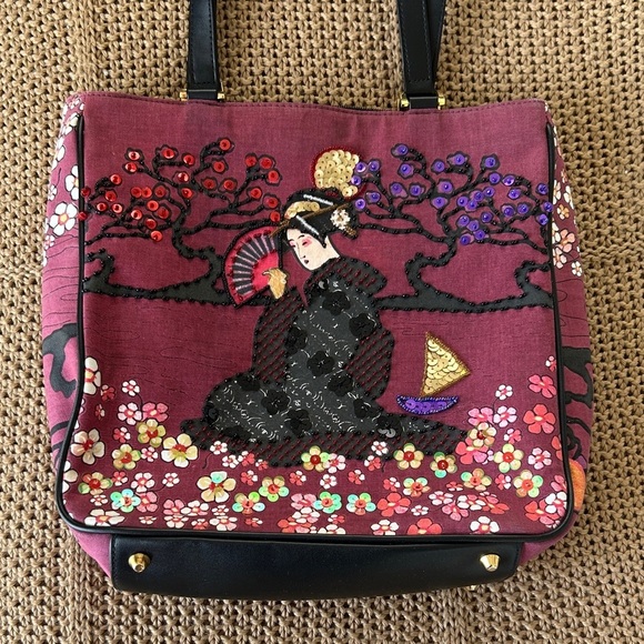 Vintage PREZZO Geisha Girl Beaded Embellished Collectible Handbag Shoulder - Picture 1 of 9